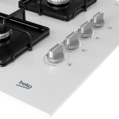 Beko BOCD K 6510 EWB Wok Gözlü Beyaz Cam Ankastre Ocak