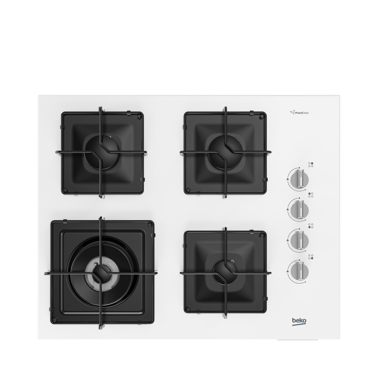 Beko BOCD K 6510 EWB Wok Gözlü Beyaz Cam Ankastre Ocak