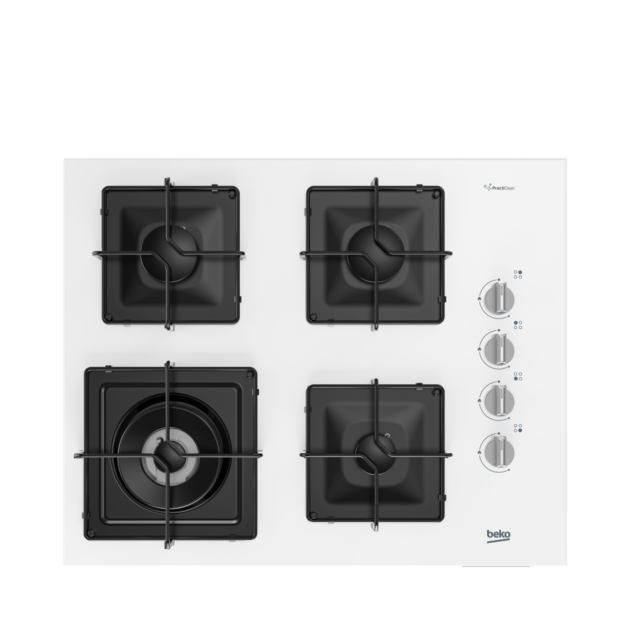 Beko BOCD K 6510 EWB Wok Gözlü Beyaz Cam Ankastre Ocak