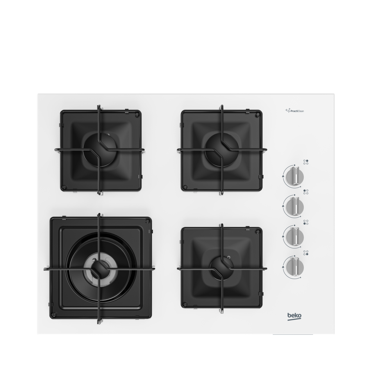 Beko BOCD K 6510 EWB Wok Gözlü Beyaz Cam Ankastre Ocak