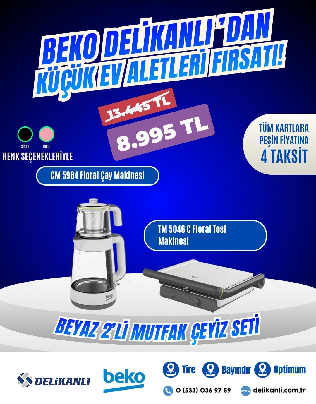 Beyaz 2'li Mutfak Çeyiz Seti