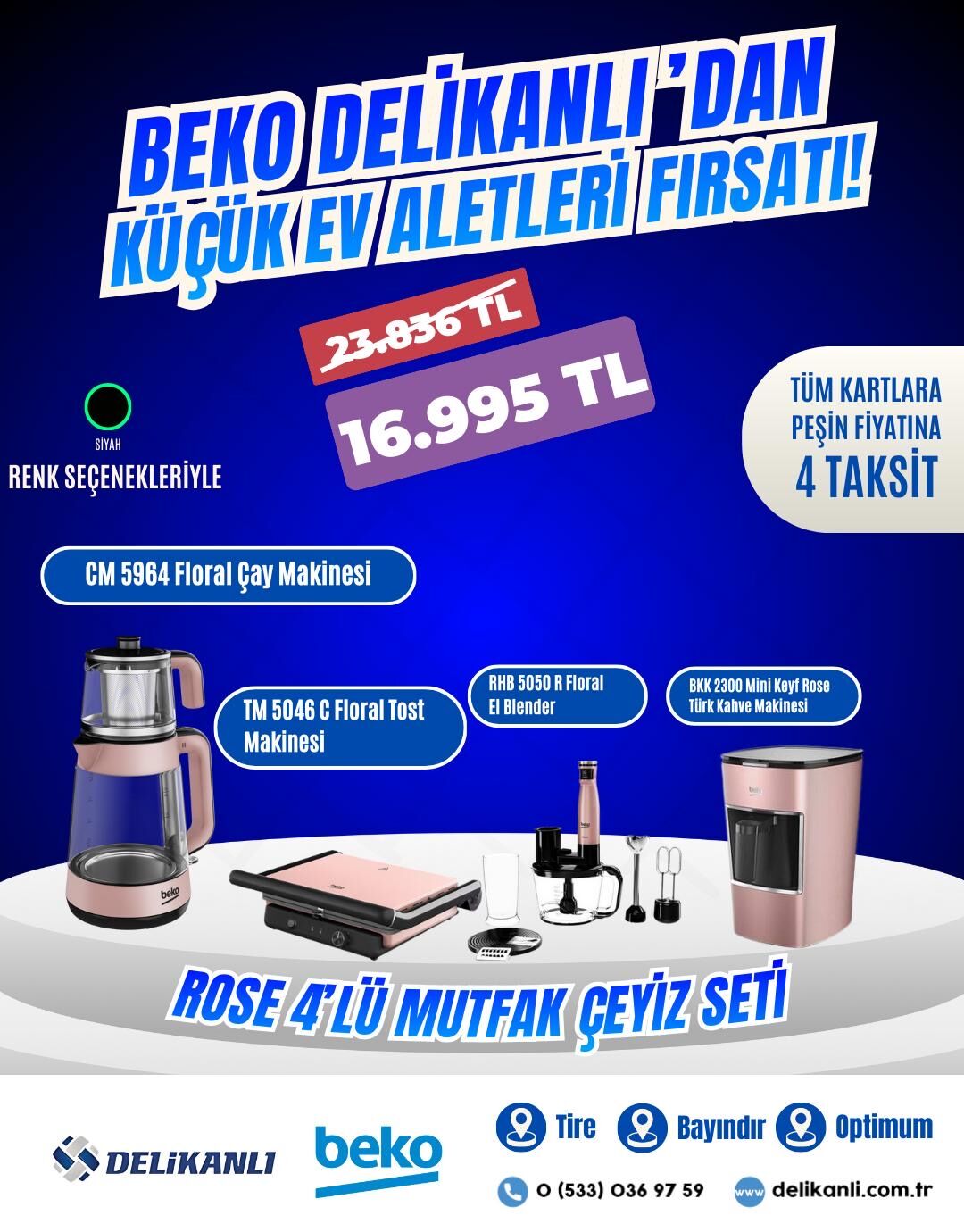 Siyah 4'lü Mutfak Çeyiz Seti