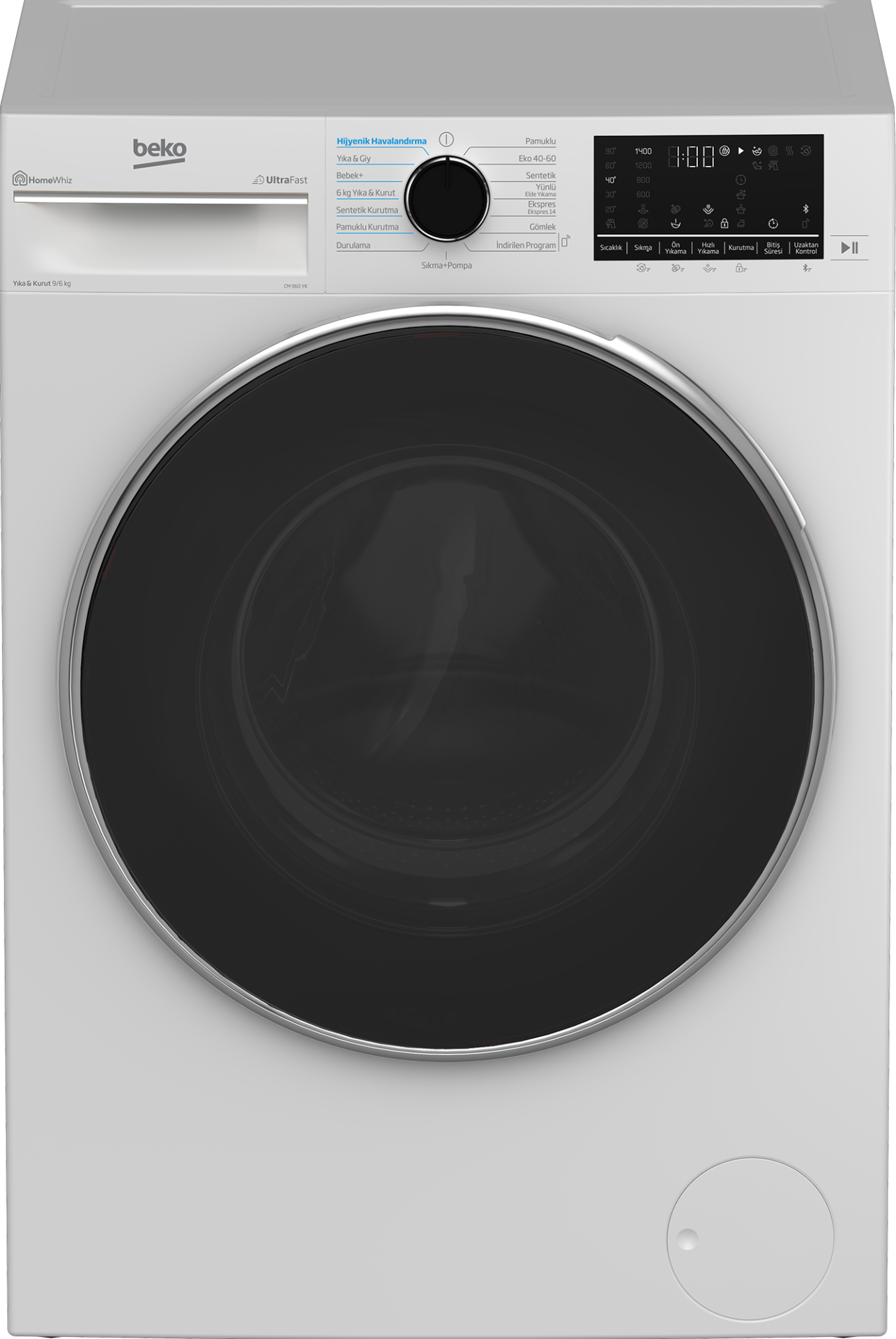 Beko CM 960 YK 1400 Devir 9 kg / 6 kg Kurutmalı Çamaşır Makinesi