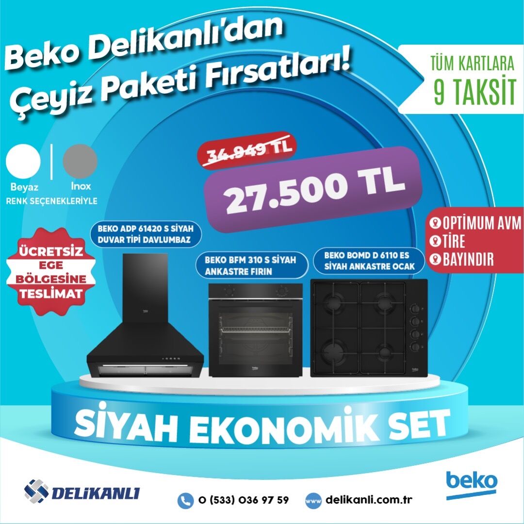 BEKO SİYAH EKONOMİK ANKASTRE SET