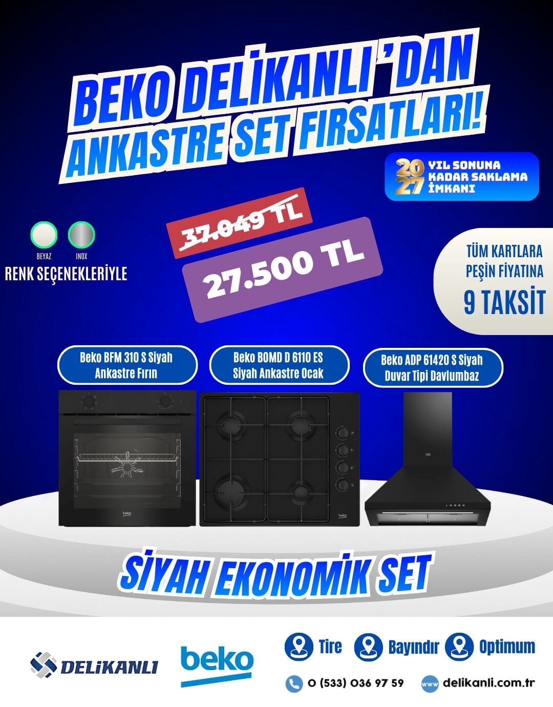 BEKO SİYAH EKONOMİK ANKASTRE SET