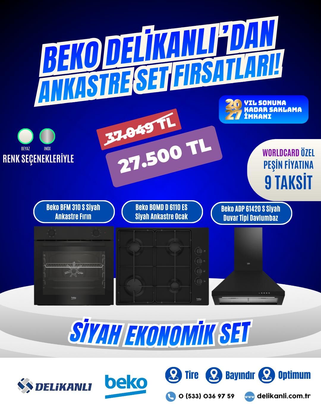 BEKO SİYAH EKONOMİK ANKASTRE SET