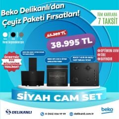 BEKO SİYAH ANKASTRE CAM SET