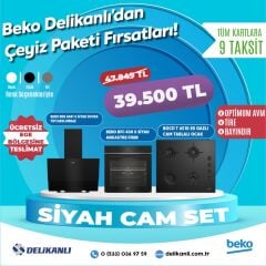 BEKO SİYAH ANKASTRE CAM SET