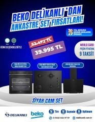 BEKO SİYAH ANKASTRE CAM SET