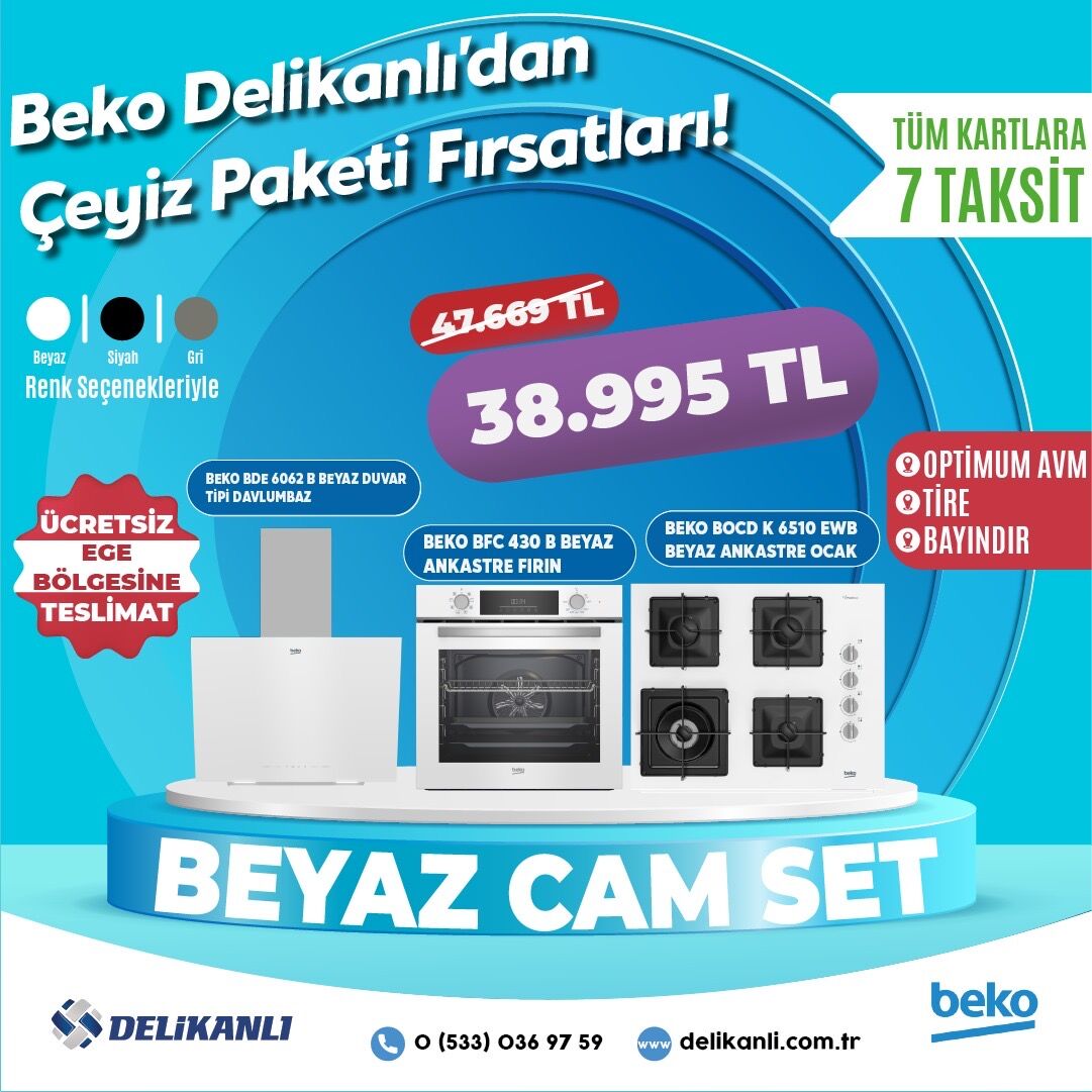 BEKO BEYAZ ANKASTRE CAM SET