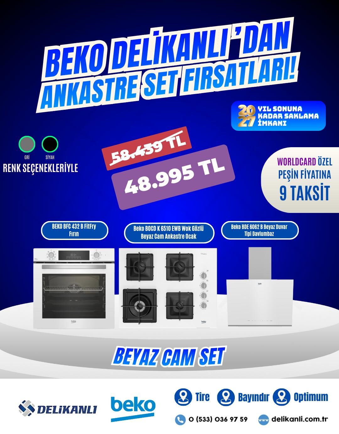 BEKO BEYAZ ANKASTRE CAM SET