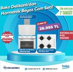 Beko HARMONİK BEYAZ CAM ANKASTRE SET