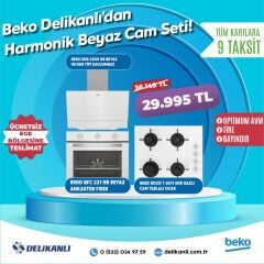 Beko HARMONİK BEYAZ CAM ANKASTRE SET