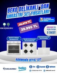 Beko HARMONİK BEYAZ CAM ANKASTRE SET