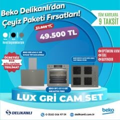 Beko Lüx Gri Ankastre Cam Set