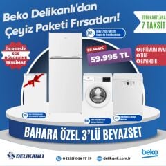 Beko Bahara Özel 3'lü Beyaz  Çeyiz Seti