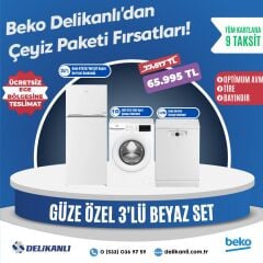 Beko Güze Özel 3'lü Beyaz  Çeyiz Seti