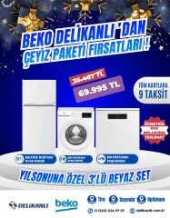 Beko Yıl Sonuna  Özel 3'lü Beyaz  Çeyiz Seti