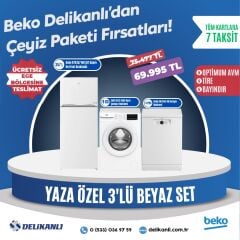 Beko Yaza Özel 3'lü Beyaz  Çeyiz Seti