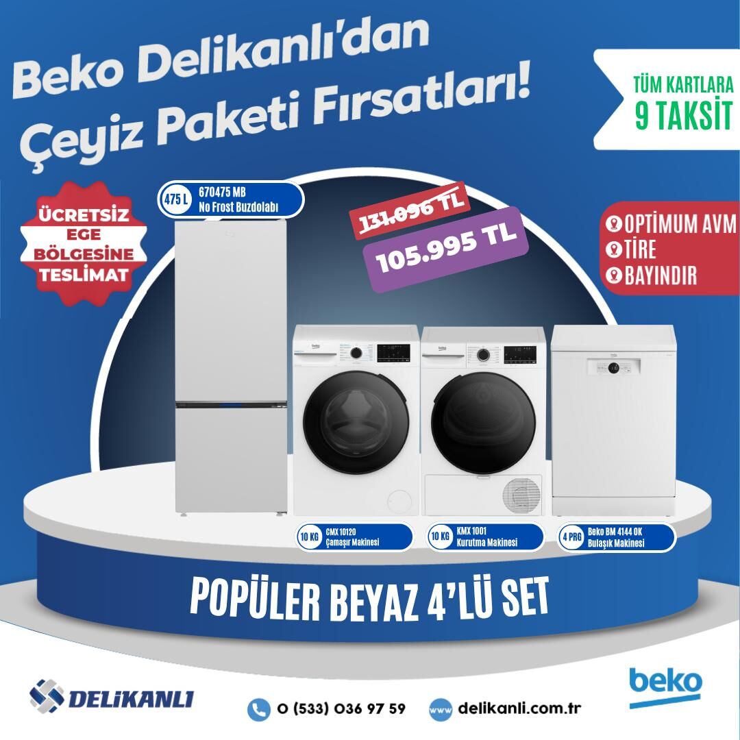 Beko Beyaz  4'lü Popüler Çeyiz seti