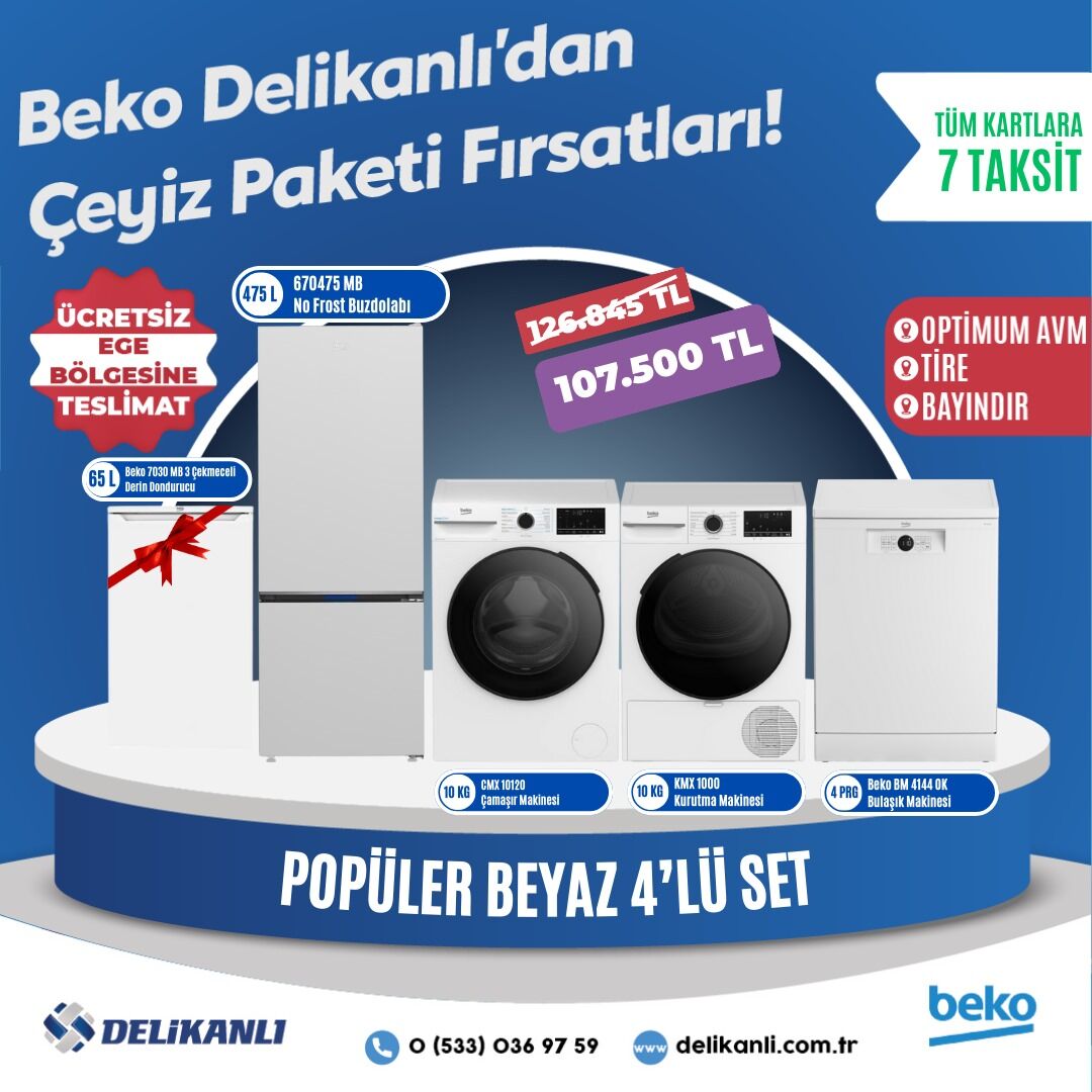 Beko Beyaz  4'lü Popüler Çeyiz seti