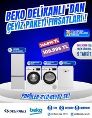 Beko Popüler 4'Lü Beyaz  Çeyiz seti