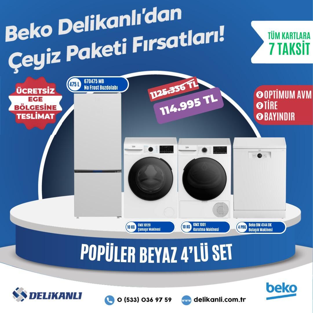 Beko Beyaz  4'lü Popüler Çeyiz seti