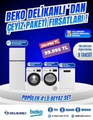 Beko Popüler 4'Lü Beyaz  Çeyiz seti