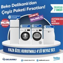 Beko Yaza  Özel Kurutmalı 4'lü Beyaz Çeyiz Seti