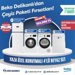 Beko Yaza  Özel Kurutmalı 4'lü Beyaz Çeyiz Seti