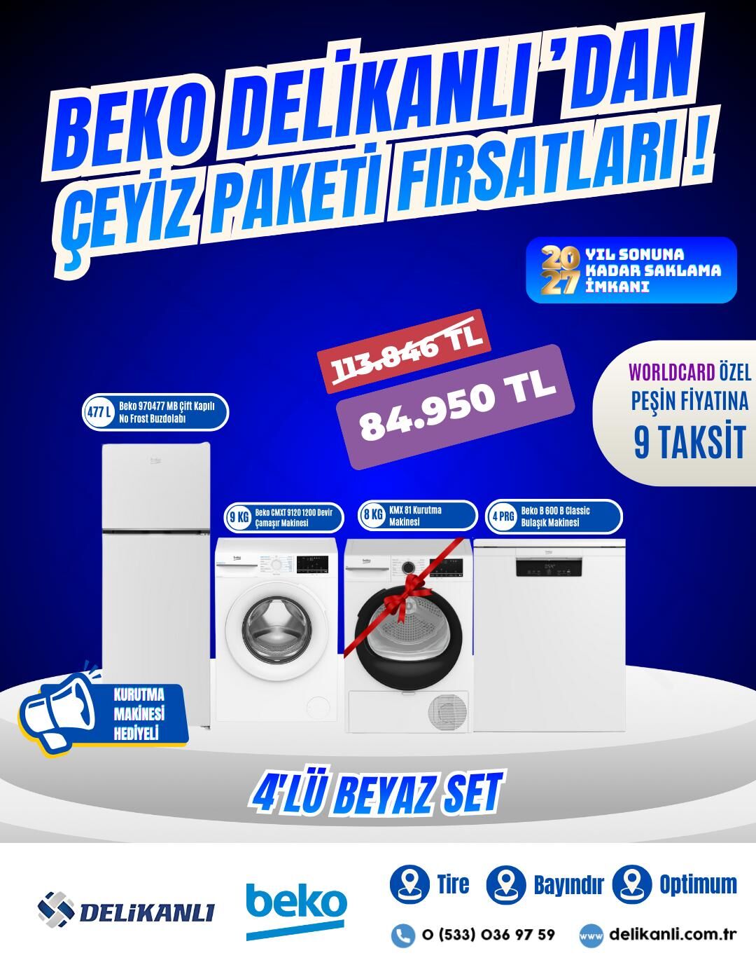 Beko Yeni Yıla Özel 4'lü Beyaz Çeyiz Seti