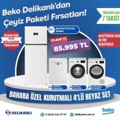 Beko Bahara  Özel Kurutmalı 4'lü Beyaz Çeyiz Seti