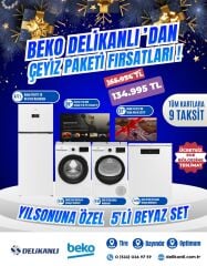 Beko Yıl Sonuna Özel  5'li Beyaz Çeyiz Seti