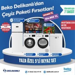 Beko Yaza Özel  5'li Beyaz Çeyiz Seti