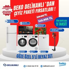 Beko Güze Özel  5'li Beyaz Çeyiz Seti