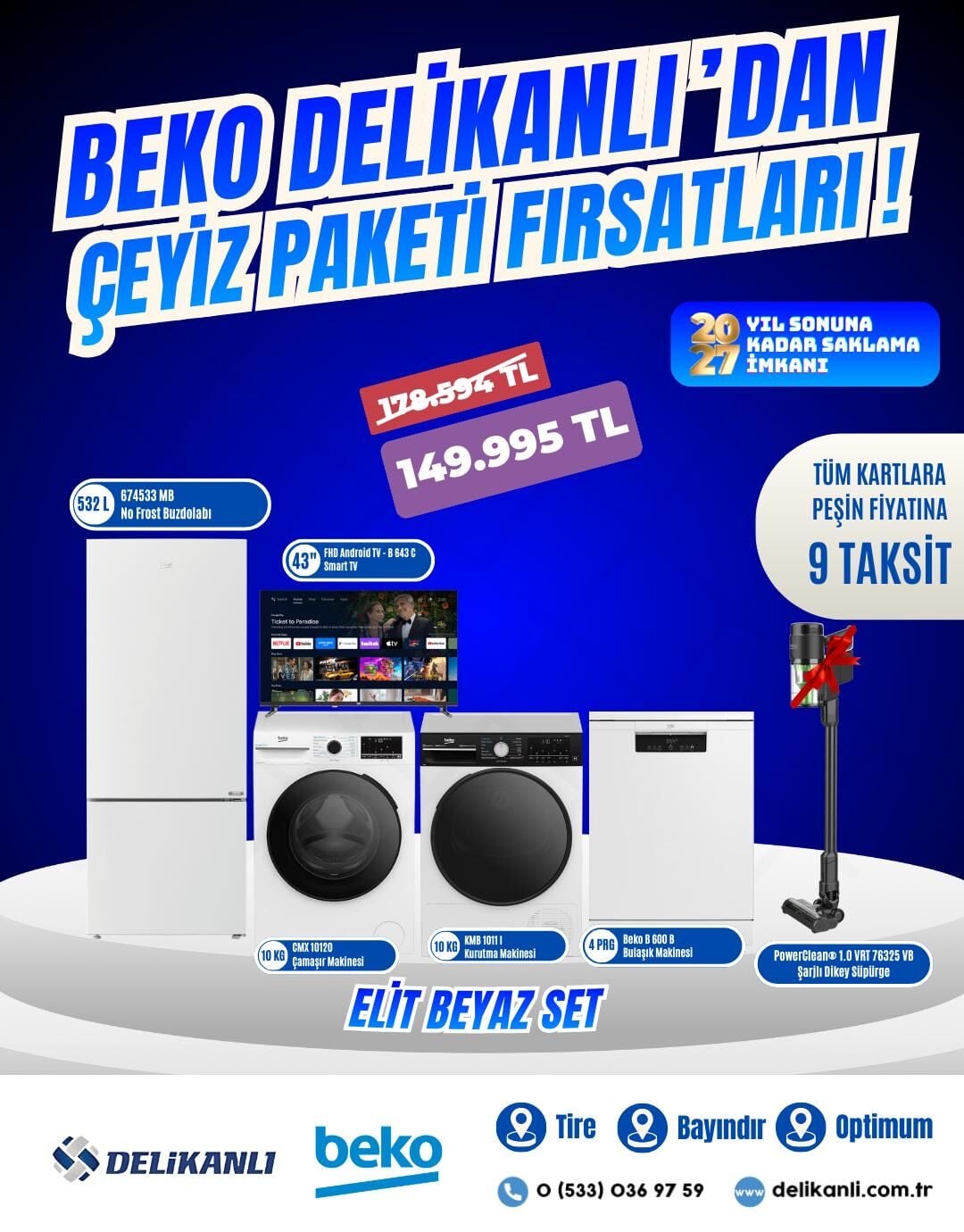 Beko Elit  Beyaz Çeyiz Seti