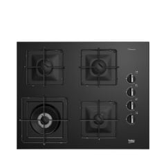 Beko BOCD K 6510 EWS Wok Gözlü Siyah Cam Ankastre Ocak