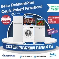 Beko Yaza  Özel Televizyonlu 4'lü Beyaz Çeyiz Seti