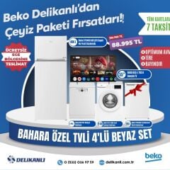 Beko Bahara  Özel Televizyonlu 4'lü Beyaz Çeyiz Seti
