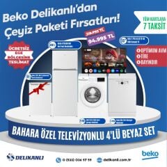Beko Bahara  Özel Televizyonlu 4'lü Beyaz Çeyiz Seti