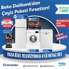 Beko Yaza  Özel Televizyonlu 4'lü Beyaz Çeyiz Seti
