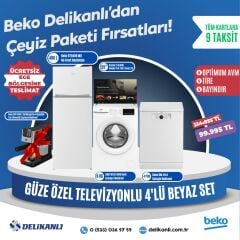 Beko Güze  Özel Televizyonlu 4'lü Beyaz Çeyiz Seti
